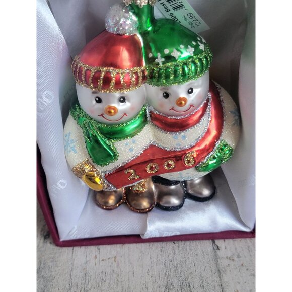 OWC best buddies 2000 snowman old world glass ornament Xmas - Picture 2 of 4
